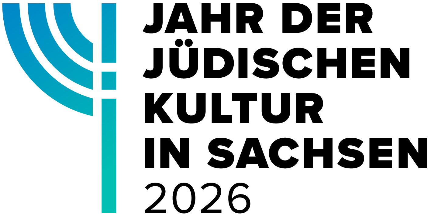 AI generated: The image is a logo with the inscription "Year of Jewish Culture in Saxony 2026" and shows a stylised motif reminiscent of a menorah. The main content is the announcement of a cultural event in Saxony in 2026.