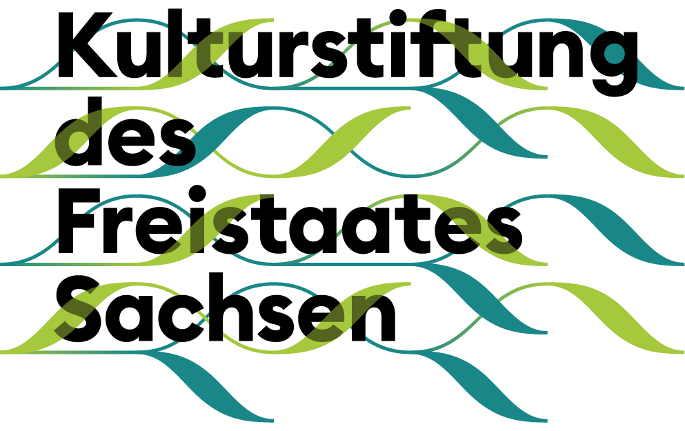 KI generated: The image shows the logo of the Cultural Foundation of the Free State of Saxony, consisting of wavy lines in shades of green and blue and black text. The main content of the image is the depiction of the foundation's name.